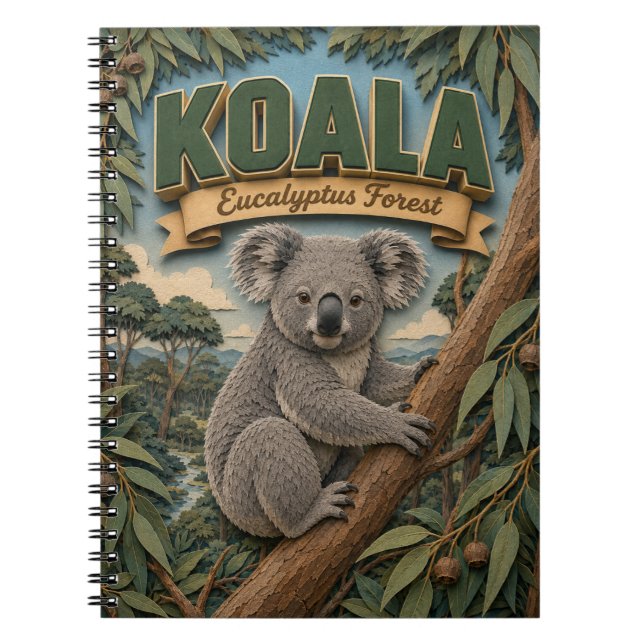 Caderno Espiral Floresta de Eucalipto do Coala POPCUT (Frente)