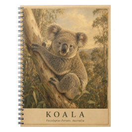 Caderno Espiral Floresta de Eucalipto do Coala VINTAGE