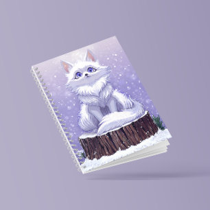 Caderno Espiral Floresta de inverno: Raposa caprichosa e fofa da v