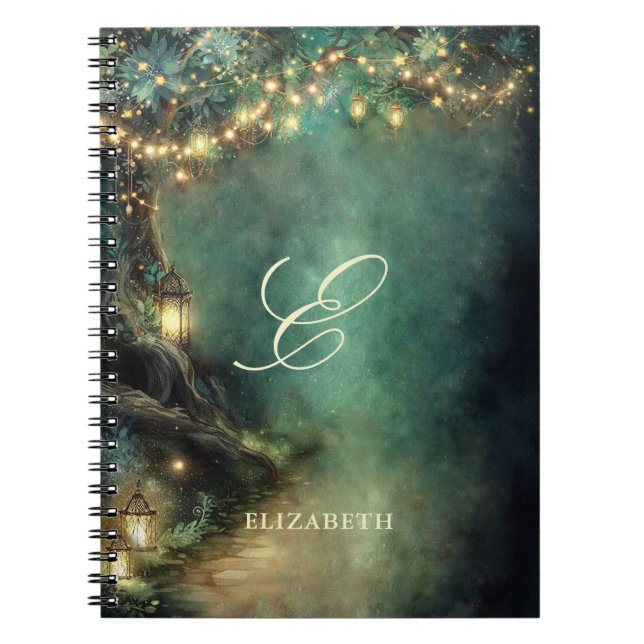 Caderno Espiral Floresta Encantada Lanternas Mágicas Presente de B (Frente)