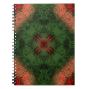 Caderno Espiral Floresta Energia Arte Fractal Kaleidoscópio