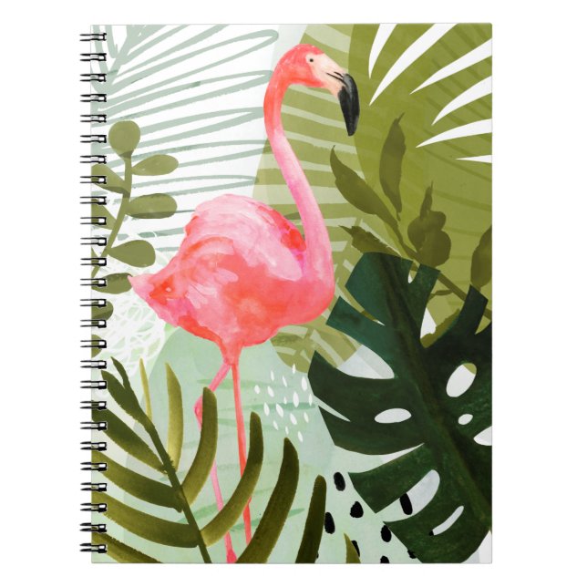 Caderno Espiral Floresta Flamingo (Frente)