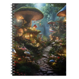 Caderno Espiral Floresta Mágica de Cogumelos