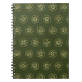 Caderno Espiral Floresta | Medalhões de Flor de Zínia Dourada