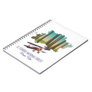 Caderno Espiral Floresta nacional el yunque mapa porto rico
