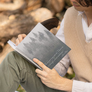 Caderno Espiral Floresta Selvagem Foto com a citação de John Muir