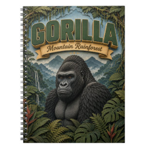 Caderno Espiral Floresta Tropical de Gorila na Montanha POPCUT