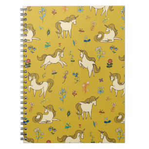 Caderno Espiral Floresta Unicórn: Padrão Floral Vintage