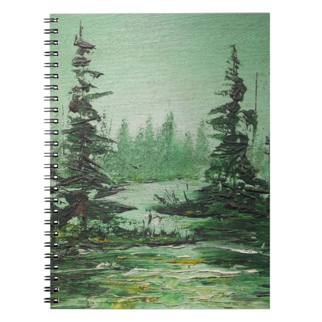 Caderno Espiral Floresta Verde de Pintura Ann Hayes (Frente)