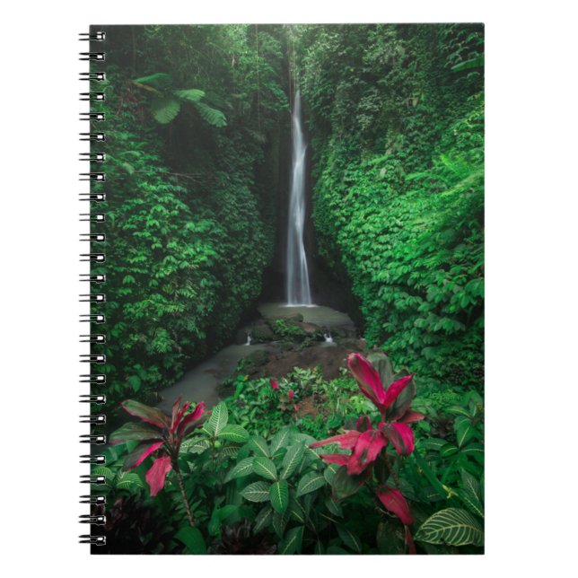 Caderno Espiral Florestas | Quedas de água Leke Leke em Bali (Frente)