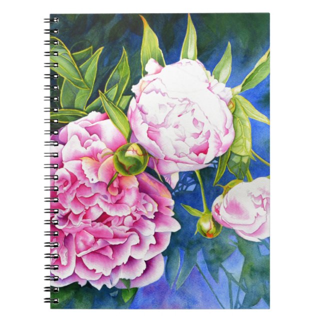 Caderno Espiral Flórida de cor branca-rosa-rosa-esbranquiçada (Frente)