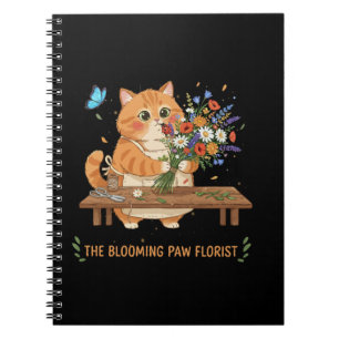 Caderno Espiral Florista do Gatinho Fofo   A Pata em Flor Capricho