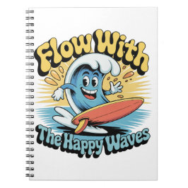 Caderno Espiral Flow With The Happy Waves Surf Journal
