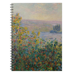 Caderno Espiral Flower Beds at Vetheuil por Claude Monet