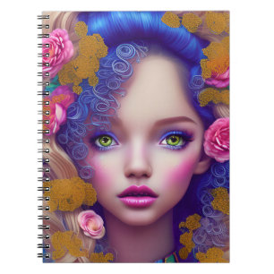 Caderno Espiral Flower Girl Princess Inspirada na Cultura Ucranian