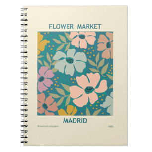 Caderno Espiral Flower Market Madrid Impressão