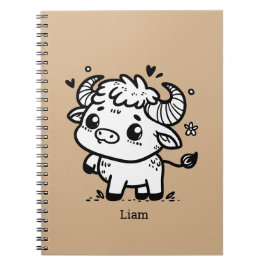 Caderno Espiral Fluffy Buffalo Baby - Kawaii Fazenda Animal