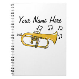 Caderno Espiral Flugelhorn Brass Musical Teacher Personalizado