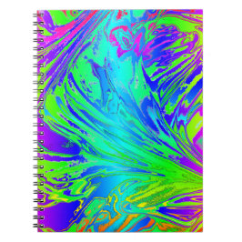 Caderno Espiral Fluid Rainbow Abstrato Paint Splatters