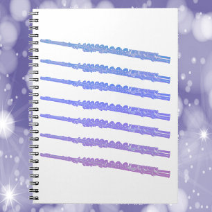 Caderno Espiral Flute Music Pink Purple Blue