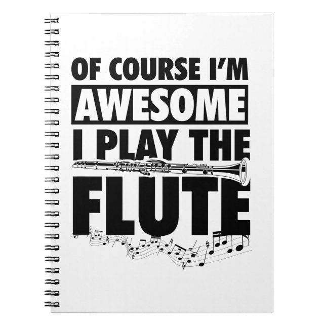 Caderno Espiral Flute Musical | Presentes De Flutos Transversais (Frente)