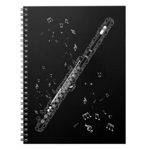 Caderno Espiral Flutist Musical Notes por Instrumentos