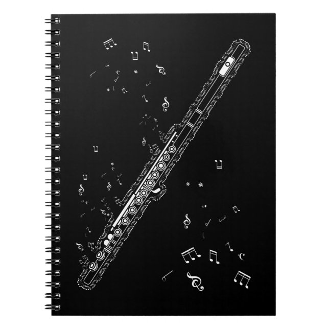 Caderno Espiral Flutist Musical Notes por Instrumentos (Frente)