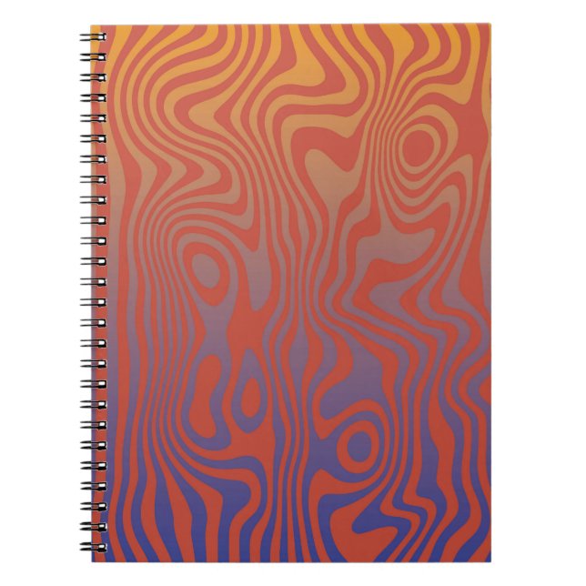Caderno Espiral Fluxo de Sonho l Padrão Abstrato Trippy - No. 01 (Frente)