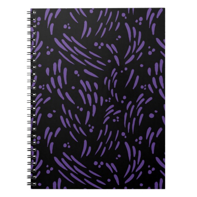 Caderno Espiral Fluxo em Roxo e Preto (Frente)