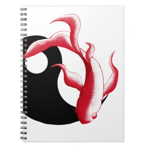 Caderno Espiral Fluxo Marcial Sticker Abstrato YinYang de Arte Mar