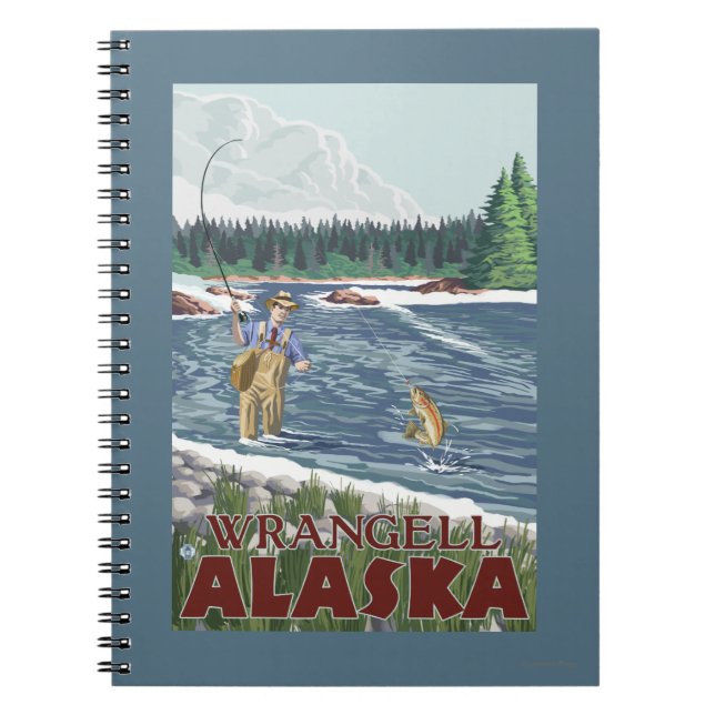 Caderno Espiral Fly Fish man - Wrangell, Alaska (Frente)