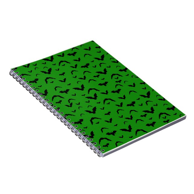 Caderno Espiral Flying Bats on Green (Lado Direito)