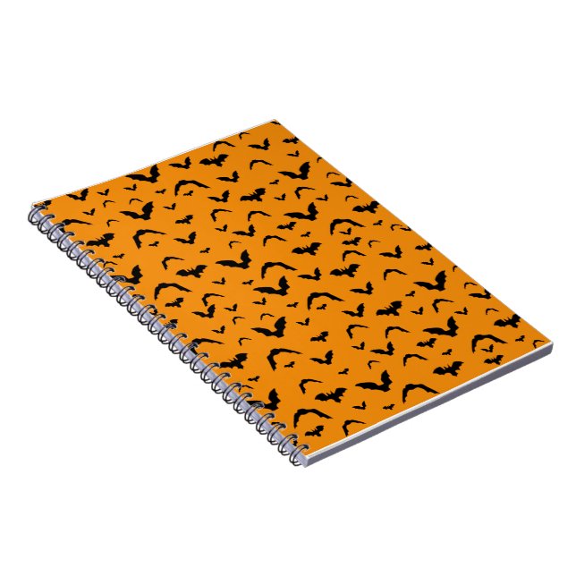 Caderno Espiral Flying Bats on Orange (Lado Direito)