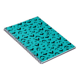 Caderno Espiral Flying Bats on Teal