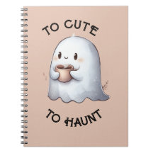 Fofa Fantasma Kawaii Segurando Café Aquarela 