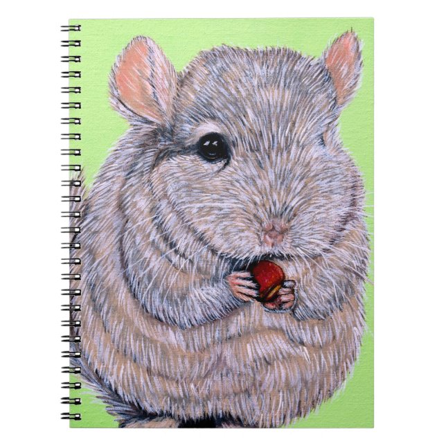 Caderno Espiral Fofinho Nibbling Chinchilla (Frente)