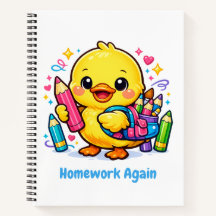 Caderno Espiral Fofo de Volta às Aulas para Crianç