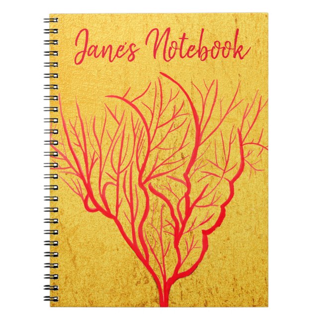 Caderno Espiral Fogo coral natureza ambiental arte moderna (Frente)