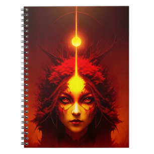 Caderno Espiral Fogo Deusa Fantasia Art