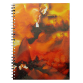 Caderno Espiral Fogo no notebook de vidro