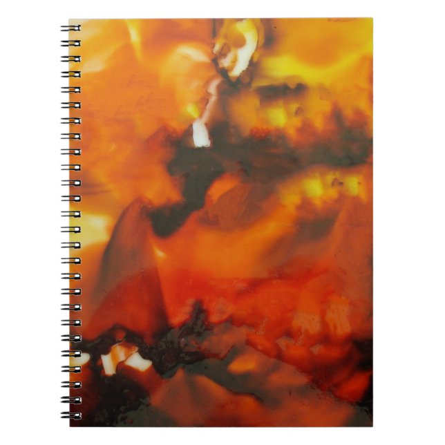 Caderno Espiral Fogo no notebook de vidro (Frente)
