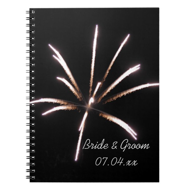 Caderno Espiral Fogos de artifício Casamento de Verão (Frente)
