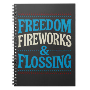 Caderno Espiral Fogos de artifício livres e dentista dentário de f
