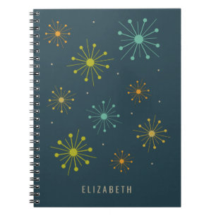Caderno Espiral Fogos de artifício retrorreflectores no meio-séc
