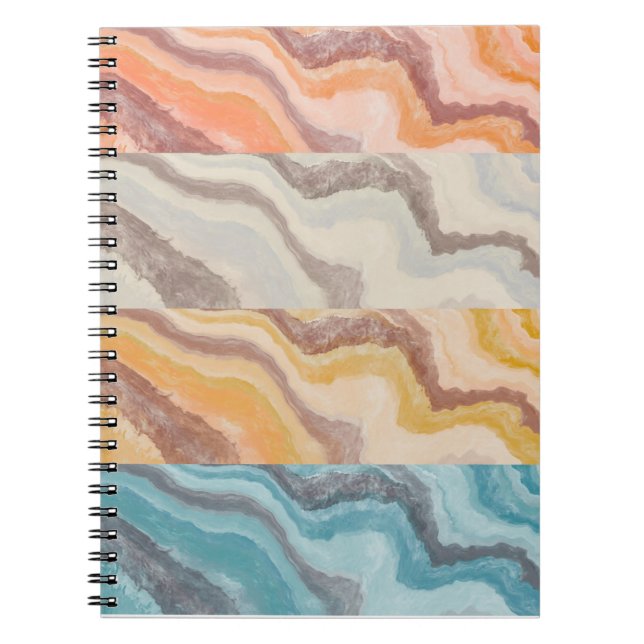 Caderno Espiral Folha & Abstrato Curvo (Frente)