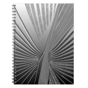 Caderno Espiral Folha de palma do cromo Art Deco
