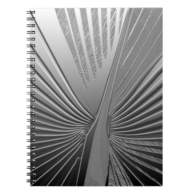 Caderno Espiral Folha de palma do cromo Art Deco (Frente)
