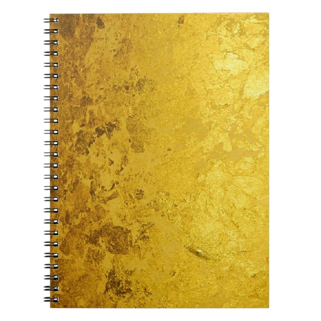 Caderno Espiral Folha DOURADO PURA do teste padrão/ouro (Frente)