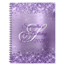 Caderno Espiral Folha Roxa Brilhante Folha Roxa 50º Aniversário