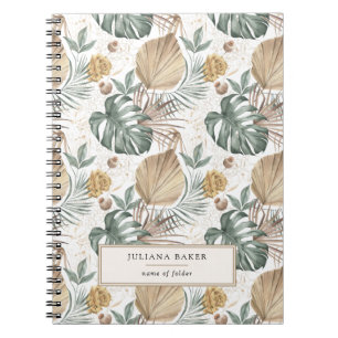 Caderno Espiral Folhagem de Oásis Moderno